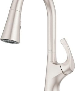 Pfister Talega Kitchen Faucet with Pull Down Sprayer, Single Handle, High Arc, Spot Defense Stainless Steel Finish, F5297TEGS