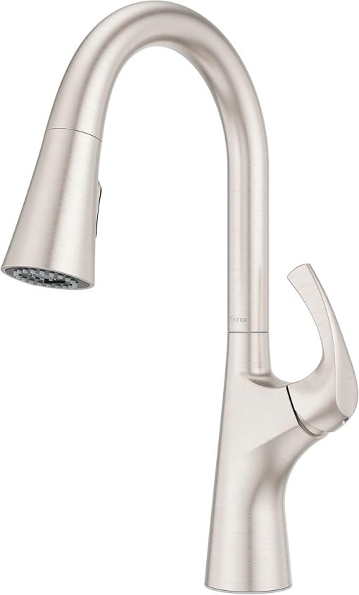 Pfister Talega Kitchen Faucet with Pull Down Sprayer, Single Handle, High Arc, Spot Defense Stainless Steel Finish, F5297TEGS