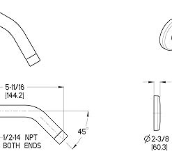 Pfister 973030J Shower Arm, Brushed Nickel 2