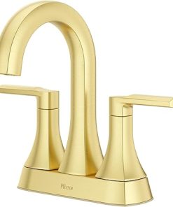 Pfister Vaneri Bathroom Sink Faucet, 4-Inch Centerset, 2-Handle, 3-Hole, Brushed Gold Finish, LF048VRIBG