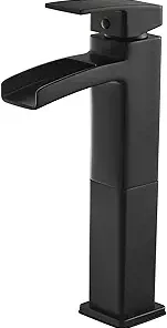 Single Control Waterfall Vessel Bathroom Faucet ,Matte Black