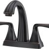 Pfister Courant Bathroom Sink Faucet, 4-Inch Centerset, 2-Handle, 3-Hole, Tuscan Bronze Finish, LF048COYY 3