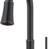 Pfister Avalon Kitchen Sink Faucet with Side Sprayer and Soap Dispenser, Single Handle, 4-Hole, High Arc, Stainless Steel Finish, GT264CBS 4