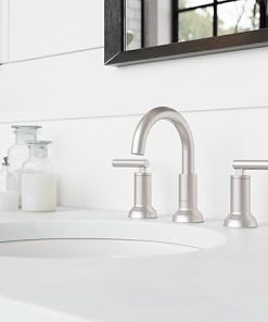 Pfister Capistrano Bathroom Sink Faucet, 8-Inch Widespread, 2-Handle, 3-Hole, Spot Defense Brushed Nickel Finish, LF049CSOGS 2