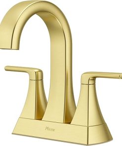 Pfister Bruxie Bathroom Sink Faucet, 4-Inch Centerset, 2-Handle, 3-Hole, Brushed Gold Finish, LF048BIEBG
