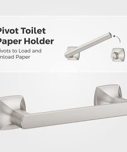 Pfister Vaneri 3-Piece Bathroom Hardware Set with Towel Bar, Towel Ring, and Toilet Paper Holder, Wall-Mounted, Spot Defense Brushed Nickel Finish, BTBVRI3GS 2