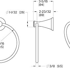 Pfister Saxton Towel Ring, Polished Chrome 2