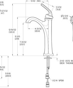 Price Pfister LG40-DE0D Pfister Arterra single Control Vessel Bathroom Faucet In Polished Nickel, 1.2Gpm, 2