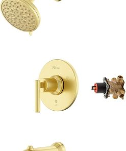 Pfister Capistrano Tub & Shower Trim Kit, Valve and Cartridge Included, 1-Handle, Brushed Gold Finish, 8P8WS2CSOSBG