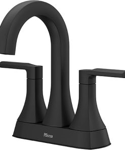 Pfister Vaneri Bathroom Sink Faucet, 4-Inch Centerset, 2-Handle, 3-Hole, Matte Black Finish, LF048VRIBB