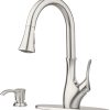 Pfister GT529-SMB Lita Single Handle Pull-Down Kitchen Faucet with Soap Dispenser, Matte Black 3