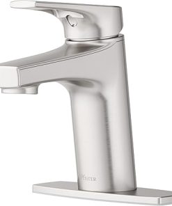 Pfister Ferris Bathroom Sink Faucet, Single Control, 1-Handle, Single Hole, Spot Defense Brushed Nickel Finish, LF042FERGS