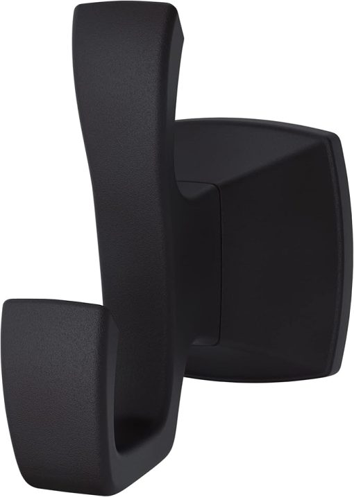 Pfister Venturi Towel Hook, Bathroom Towel Hook, Wall-Mounted, Screw-In, Matte Black Finish, BRHVNC0B