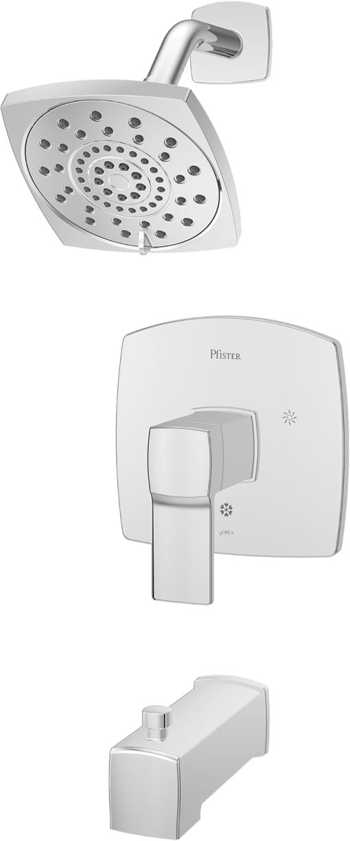 Pfister Deckard Bathroom Tub Shower Faucet Polished Chrome (Valve Not Included) LG898DAC