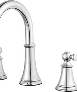 Pfister Courant Bathroom Sink Faucet, 8-Inch Widespread, 2-Handle, 3-Hole, Polished Chrome Finish, LF049COPC