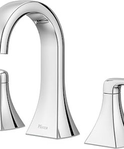 Pfister Bruxie Bathroom Sink Faucet, 8-Inch Widespread, 2-Handle, 3-Hole, Polished Chrome Finish, LF049BIEC