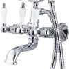 Pfister 801-SVHC Savannah Wall Mount Three Handle Tub/Hand Shower, Polished Chrome