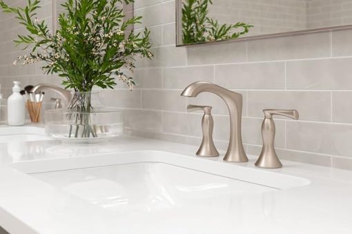 Pfister LG49-RH3 Rhen 1.2 GPM Widespread Bathroom Faucet with Push & Seal Drain Assembly - Matte Black - Image 2