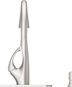 Pfister Jovi Kitchen Faucet with Pull Down Sprayer and Soap Dispenser, Single Handle, High Arc, Spot Defense Stainless Steel Finish, F5297JIGS 2