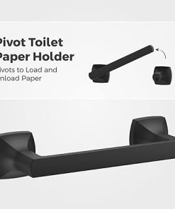 Pfister Vaneri 3-Piece Bathroom Hardware Set with Towel Bar, Towel Ring, and Toilet Paper Holder, Wall-Mounted, Matte Black Finish, BTBVRI3B 2