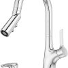 Pfister Ceylon Kitchen Faucet with Pull Down Sprayer and Soap Dispenser, Single Handle, Polished Chrome Finish, F5297CLOC