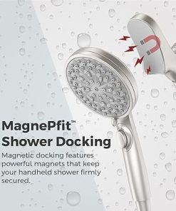Pfister HydroFuse Handheld Shower Head, Hose Included, Magnetic Docking, 6-Function, 2.5 GPM, Spot Defense Brushed Nickel Finish, 016HFM01GS 2