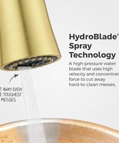 Pfister Alderwood Kitchen Faucet with Pull Down Sprayer and Soap Dispenser, Single Handle, Brushed Gold Finish, F5297AWBG 2