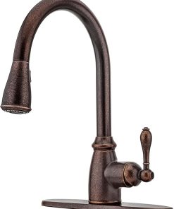 Pfister Canton Kitchen Faucet with Pull Down Sprayer, Single Handle, High Arc, Rustic Bronze Finish, F5297CNU 2
