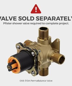 Pfister Avalon Shower Head and Valve Trim Only Kit (Valve Not Included), 1-Handle, Brushed Nickel Finish, LG897CBK 2