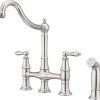Pfister Alderwood Kitchen Faucet with Pull Down Sprayer and Soap Dispenser, Single Handle, Brushed Gold Finish, F5297AWBG 4
