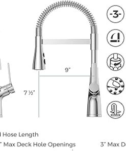 Pfister Neera Commercial Culinary Kitchen Faucet with Pull Down Sprayer, Single Handle, High Arc, Stainless Steel Finish, LG529NECS 2