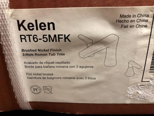 Pfister RT65MF Kelen Deck Mounted Roman Tub Filler Trim with Metal Lever Handles - Brushed Nickel - Image 2