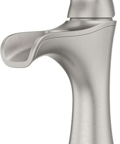 Pfister Jaida Bathroom Sink Faucet, Single Handle, Single Hole or 3-Hole, Spot Defense Brushed Nickel Finish, LF042JDGS