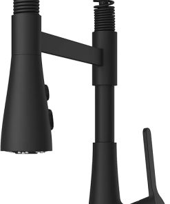 Pfister Neera Commercial Culinary Kitchen Faucet with Pull Down Sprayer, Single Handle, High Arc, Matte Black Finish, LG529NECB