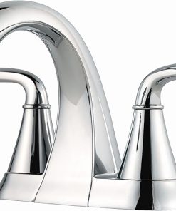 Pfister LG48-WF0 Winfield 1.2 GPM Centerset Bathroom Faucet with Pfast Connect, Pforever Seal Valves, and TiteSeal Mounting – Includes Push & Seal Drain Assembly - Polished Chrome