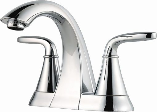 Pfister LG48-WF0 Winfield 1.2 GPM Centerset Bathroom Faucet with Pfast Connect, Pforever Seal Valves, and TiteSeal Mounting – Includes Push & Seal Drain Assembly - Polished Chrome