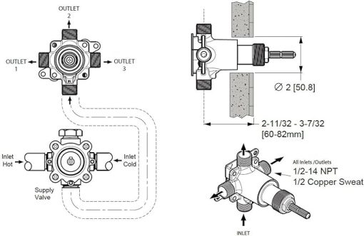 Pfister Shared 6-Way Diverter Valve - Image 2