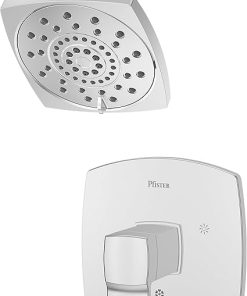 Pfister Deckard Shower Head and Valve Trim Only Kit (Valve Not Included), 1-Handle, Polished Chrome Finish, LG897DAC