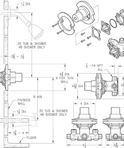 Pfister VB8-310A VB8-310A Pfister 1/2-Inch Thermostatic Tub and Shower Valve with Test Plug 2