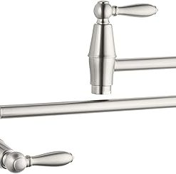 Pfister Port Haven Pot Filler Faucet, Wall Mounted Kitchen Faucet, Stainless Steel GT533TDS