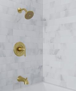 Pfister Willa Tub & Shower Trim Kit, Valve and Cartridge Included, 1-Handle, Brushed Gold Finish, 8P8WS2MALSBG 2