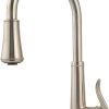 Pfister Jovi Kitchen Faucet with Pull Down Sprayer and Soap Dispenser, Single Handle, High Arc, Spot Defense Stainless Steel Finish, F5297JIGS 4