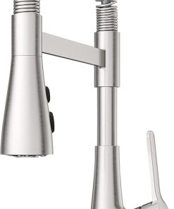 Pfister Neera Commercial Culinary Kitchen Faucet with Pull Down Sprayer, Single Handle, High Arc, Stainless Steel Finish, LG529NECS