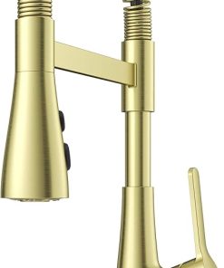 Pfister Neera Commercial Culinary Kitchen Faucet with Pull Down Sprayer, Single Handle, High Arc, Brushed Gold Finish, LG529NECBG