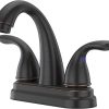 Pfister Pfirst Series Bathroom Sink Faucet, 4-Inch Centerset, 2-Handle, 3-Hole, Tuscan Bronze Finish, LG148700Y