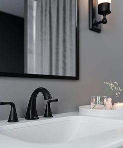 Pfister Willa Bathroom Sink Faucet, 8-Inch Widespread, 2-Handle, 3-Hole, Spot Defense Matte Black Finish, LF049MALSDB 2