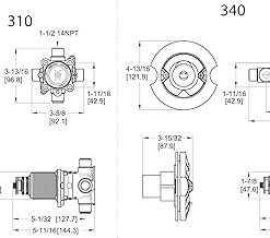 Pfister TX9 Single Control Thermostatic Valve Body (Rough In Valve Body and Cartridge Included), Unfinished, TX9340A 2