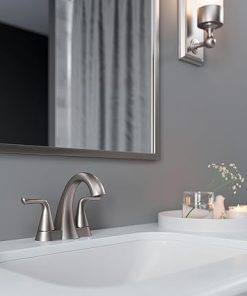 Pfister Willa Bathroom Sink Faucet, 4-Inch Centerset, 2-Handle, 3-Hole, Spot Defense Brushed Nickel Finish, LF048MALGS 2