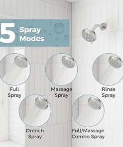Pfister Universal Shower Head, Shower Arm Not Included, 5-Function, 1.75 GPM, Polished Chrome Finish, 015WS2UT01C 2