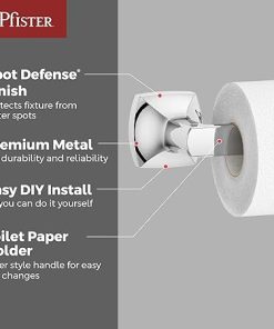 Pfister Vaneri Toilet Paper Holder, Bathroom Tissue Roll Holder, Wall-Mounted, Screw-in, Polished Chrome Finish, BPHVRI0C 2